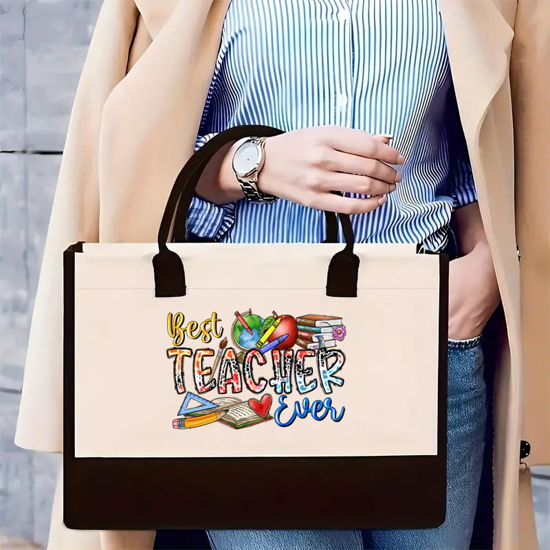 Canvas tote bag, large capacity printed tote bag women's, fashionable waterproof portable shopping bag - SJB-DIAMOND ELITES