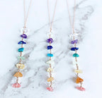 Foreign Trade Color Natural Crystal Gravel Handmade Winding Real Gold Plating Necklac Pi-Mart