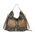 Ladies leopard print large capacity tote bag, vintage hobo bag casual, shoulder bag with crossbody strap, bag underarm bag women - SJB-DIAMOND ELITES
