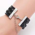 Palestinian flag keffiyeh pattern time gemstone love & ∞ style multi-layered bracelet (MAC080) - SJB-DIAMOND ELITES