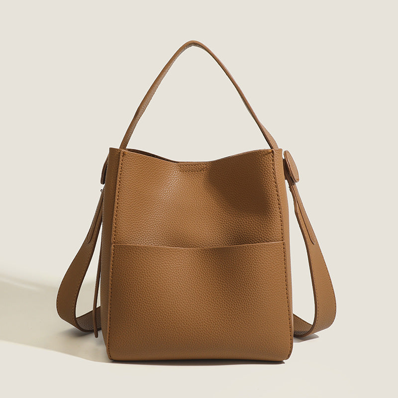 Early Autumn Women's Bag, Textured Crossbody Bucket Bag, Large Capacity Handheld Shoulder Bag - SJB-DIAMOND ELITES