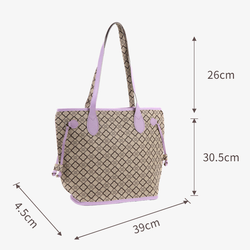 Ladies printed shoulder bag, versatile large capacity casual tote bag, big shoulder hobo bag - SJB-DIAMOND ELITES