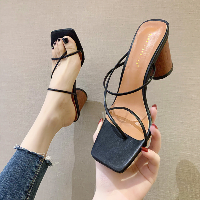 Women's Open Square Toe Flat Sandals Slip On Slipper Casual Shoes - SJB-DIAMOND ELITES