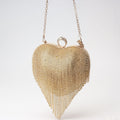 Fringed Rhinestone Bag, Birthday Party purse, Heart Shape Dinner Bag evening Clutch Purse Party, Prom Bag, Party Purse, Prom Bags Clutch, Wedding Purse Crossbody Chain - SJB-DIAMOND ELITES
