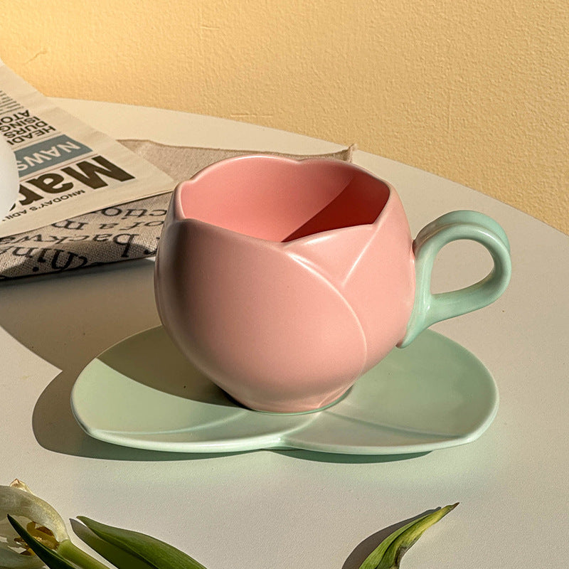 Creative Ceramic Coffee Set Suit Breakfast Milk Cup And Saucer Pi-Mart