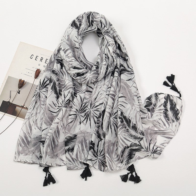 MH071 Cotton And Linen Printed Hijab