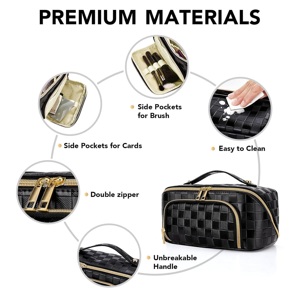 Chessboard double pillow cosmetic bag, multifunctional waterproof toilet bag, makeup bag with compartments, - SJB-DIAMOND ELITES