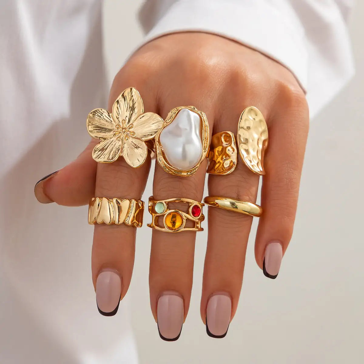 French Style Baroque Pearl Ring