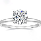 5A Zircon Round Rose Silver Diamond Ring Pi-Mart