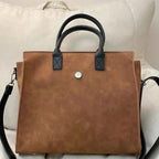 Large tote bag, matte suede tote bag, top handle bag, commuter shoulder bag