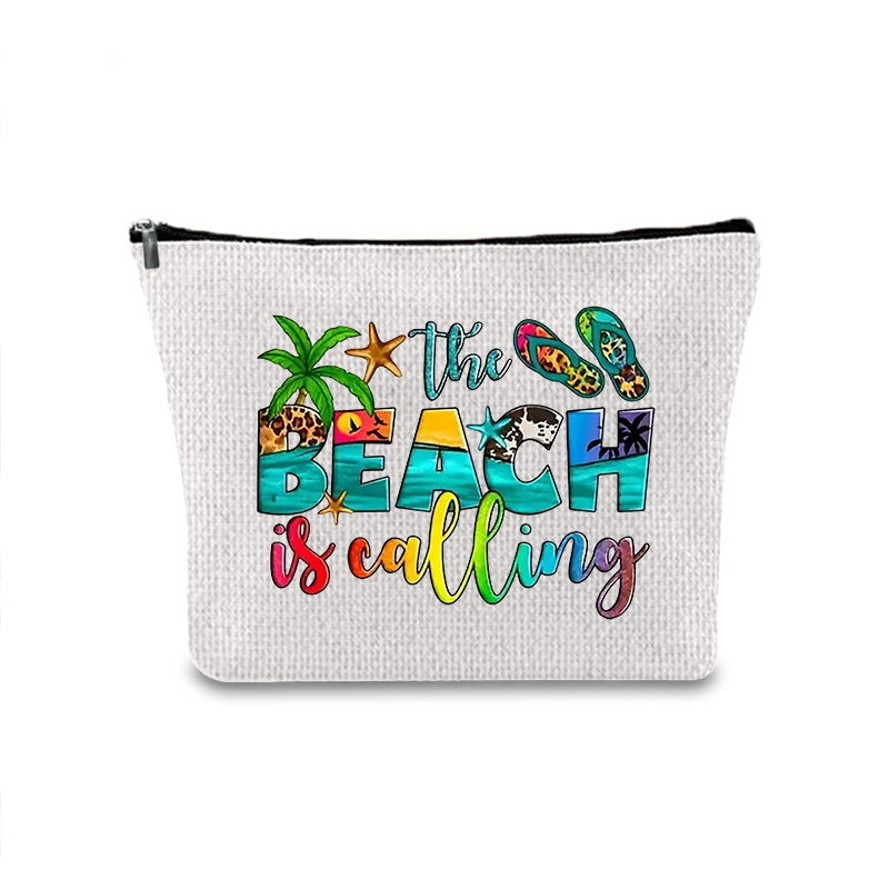 Linen printed cosmetic bag, cosmetic lipstick storage bag, small simple zipper evening clutch bag, - SJB-DIAMOND ELITES