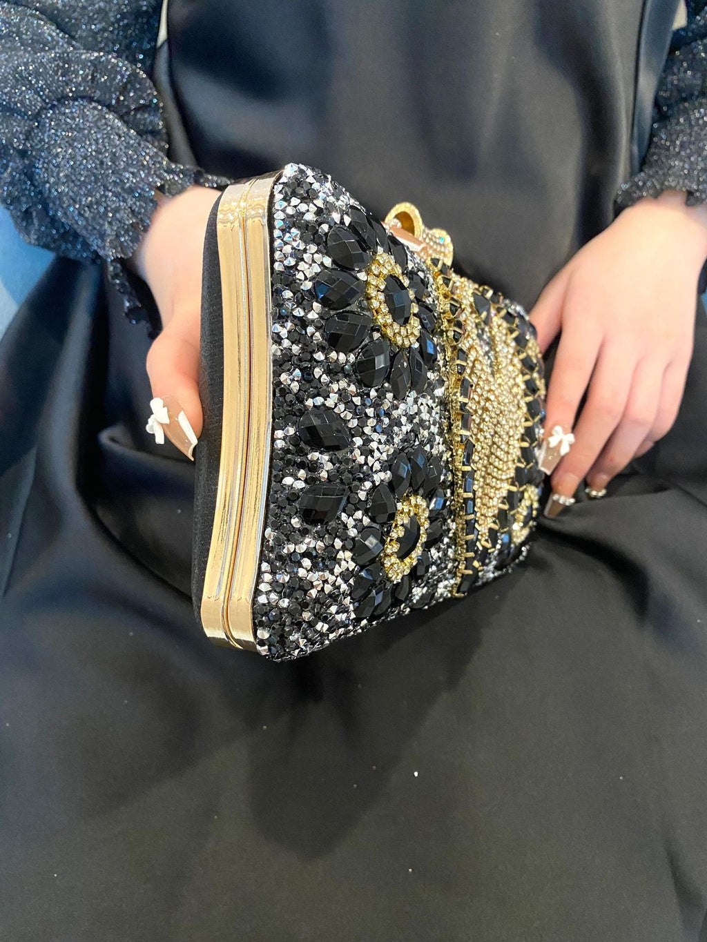 Handmade rhinestone bag, bar nightclub evening dress bag, wedding birthday banquet dress, banquet bag - SJB-DIAMOND ELITES
