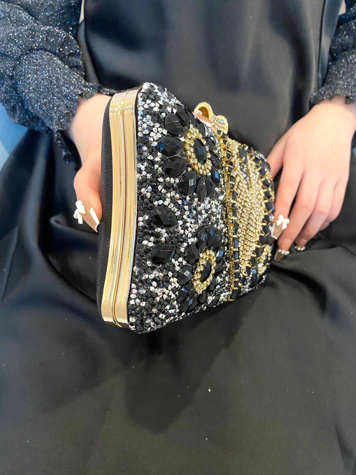 Handmade rhinestone bag, bar nightclub evening dress bag, wedding birthday banquet dress, banquet bag - SJB-DIAMOND ELITES