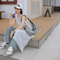 Casual Versatile Crossbody Canvas Bag, Wide Shoulder Strap Single Shoulder Messenger Bag, Dumpling Bag Simple Style Unisex, Moon Bag, Light Space Cloth Bag - SJB-DIAMOND ELITES