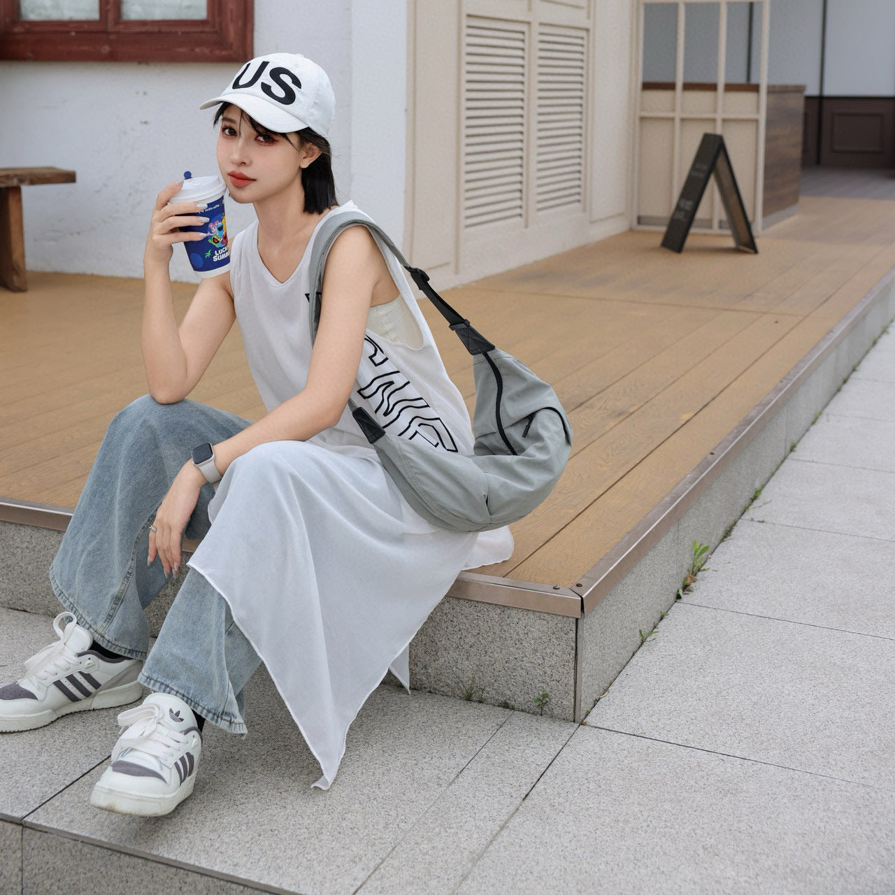 Casual Versatile Crossbody Canvas Bag, Wide Shoulder Strap Single Shoulder Messenger Bag, Dumpling Bag Simple Style Unisex, Moon Bag, Light Space Cloth Bag - SJB-DIAMOND ELITES