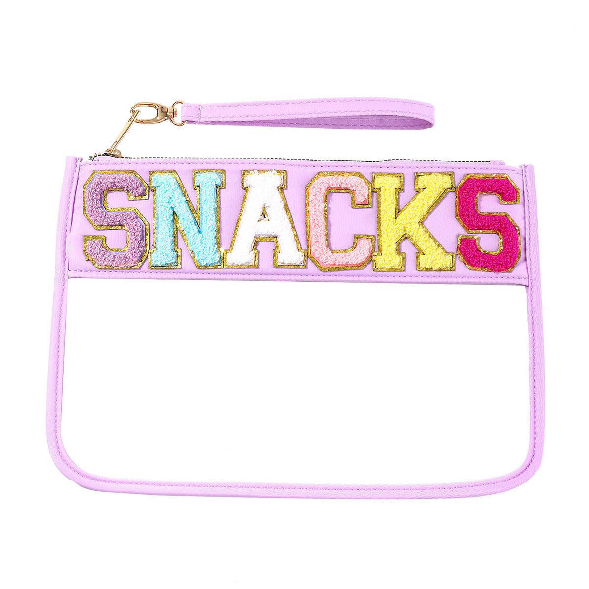 PVC transparent storage bag, embroidered letter cosmetic bag, wash storage towel embroidered file bag 2pcs, - SJB-DIAMOND ELITES