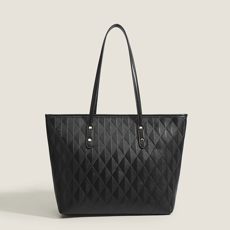 Women top handle purse, large capacity student tote bag, fashion handbag, texture solid color versatile shoulder bag - SJB-DIAMOND ELITES