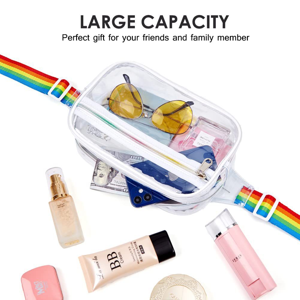 PVC Transparent Belt Bag – Adjustable Shoulder Strap Crossbody Fanny Pack for Sports & Travel – Waterproof Chest Purse with Stylish Design - SJB-DIAMOND ELITES