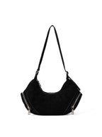 Large capacity suede shoulder bag, slouch bag, vintage casual bag hobo