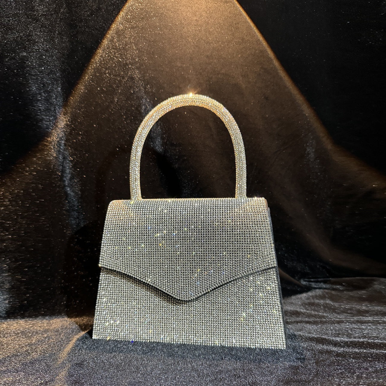 Evening Bag Clutch Purses for Women, Rhinestone silver dinner handbag SHOMICOBOUTIQUE