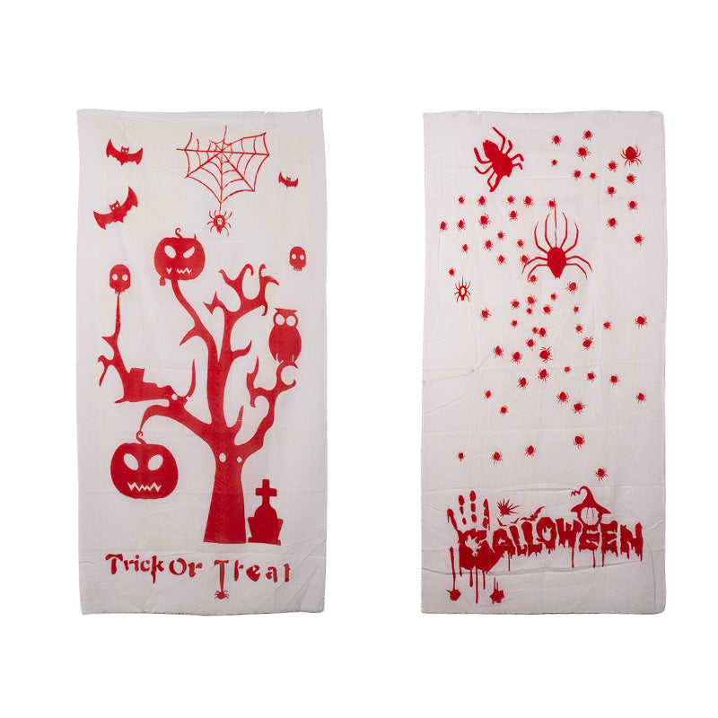 Halloween luminous light curtain pumpkin ghost spider web haunted house secret room horror blood gauze atmosphere layout props - SJB-DIAMOND ELITES