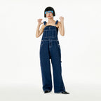 Men's Japanese-style Retro Casual Straight-leg Working Bib Top Pants Lootquake LLC