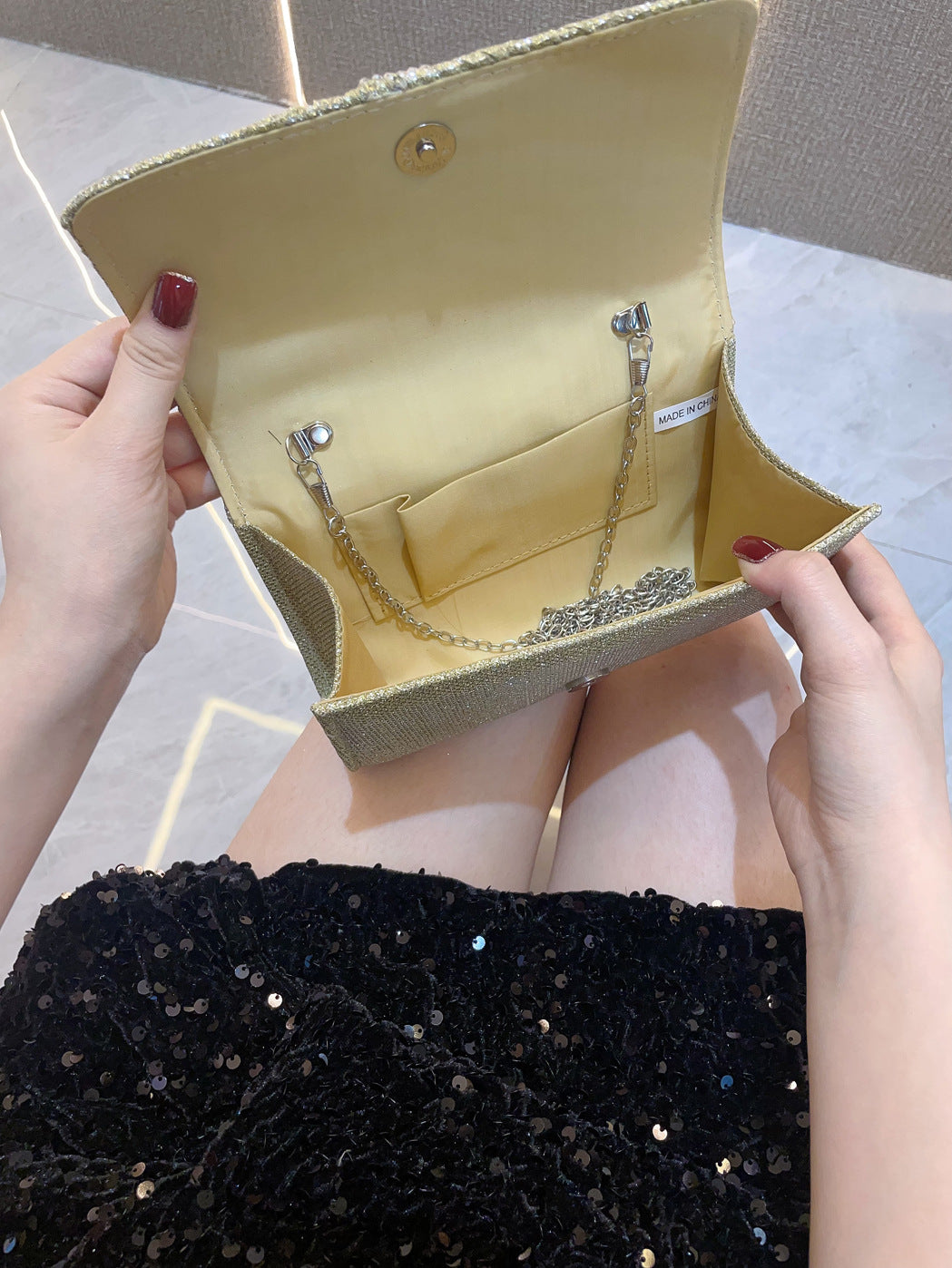 Girl texture diamond bag evening dress banquet hand bag cheongsam bag - SJB-DIAMOND ELITES
