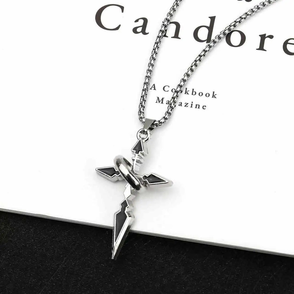 Minimalist Hip Hop Ring Cross Necklace