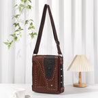 Rivet shoulder bag male, steampunk locomotive messenger bag female, large capacity storage bag, bohemian crossbody bag - SJB-DIAMOND ELITES
