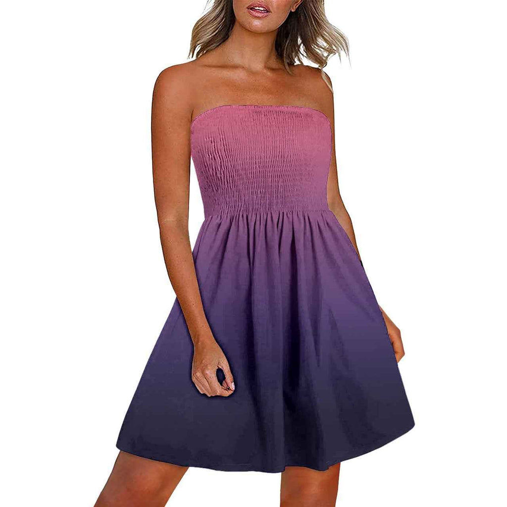 Printed Chest Wrap Dress Summer 3d Dress