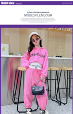 Autumn Baby Girl 3 Pieces Clothes Set Children Long Sleeve Letter Pullover + Sleeveless Top + Sport Pant Suit Girls Tracksuit