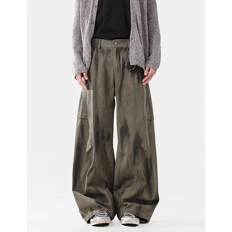 Loose Street Pleated Dirty Dyed Cargo Jeans Lootquake LLC