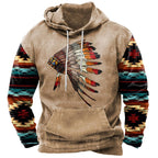 Men's 3D Printed Hooded Pocket Sweatshirt Pi-Mart