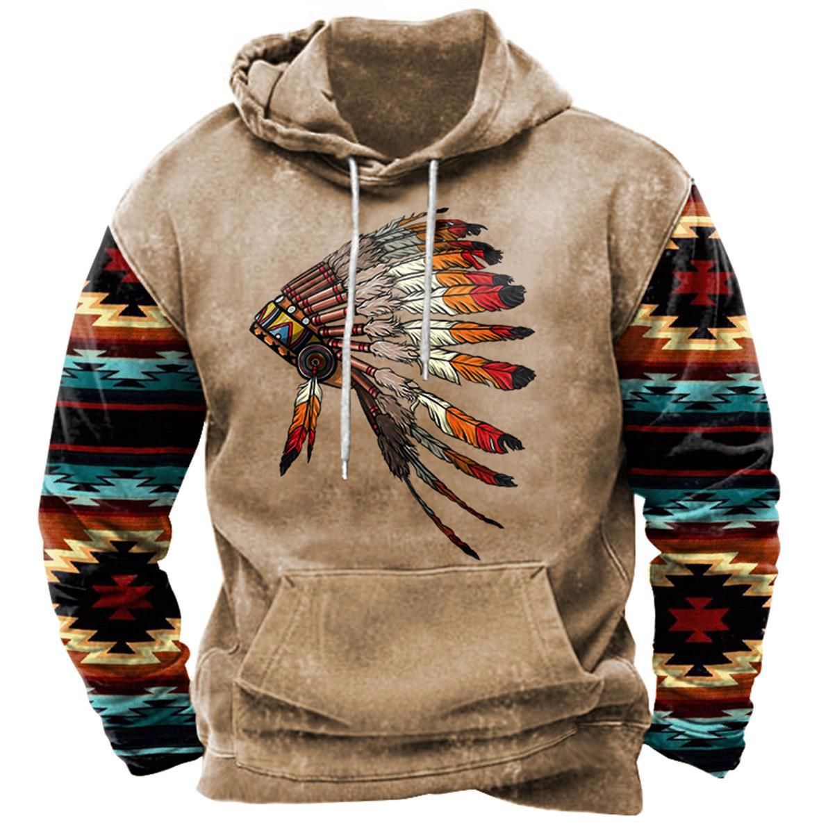 Men's 3D Printed Hooded Pocket Sweatshirt Pi-Mart