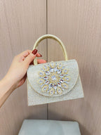 Womens Sparkly Rhinestone Glitter Clutch Purse Evening Handbag Shoulder Bag for Wedding Party Prom - SJB-DIAMOND ELITES