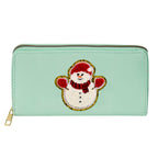 Women's alphabet embroidered wallet, long coin purse, nylon zipper ticket holder, multi-function card bag - SJB-DIAMOND ELITES