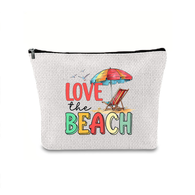 Linen printed cosmetic bag, cosmetic lipstick storage bag, small simple zipper evening clutch bag, - SJB-DIAMOND ELITES