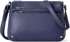 Small crossbody bag for women, shoulder bag multi-zip pocket bag, classic function messenger bag