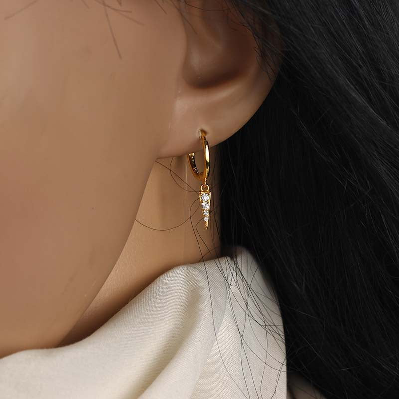 Flash Diamond Triangle Cone Earrings - Punk Style Women's Earrings - SJB-DIAMOND ELITES