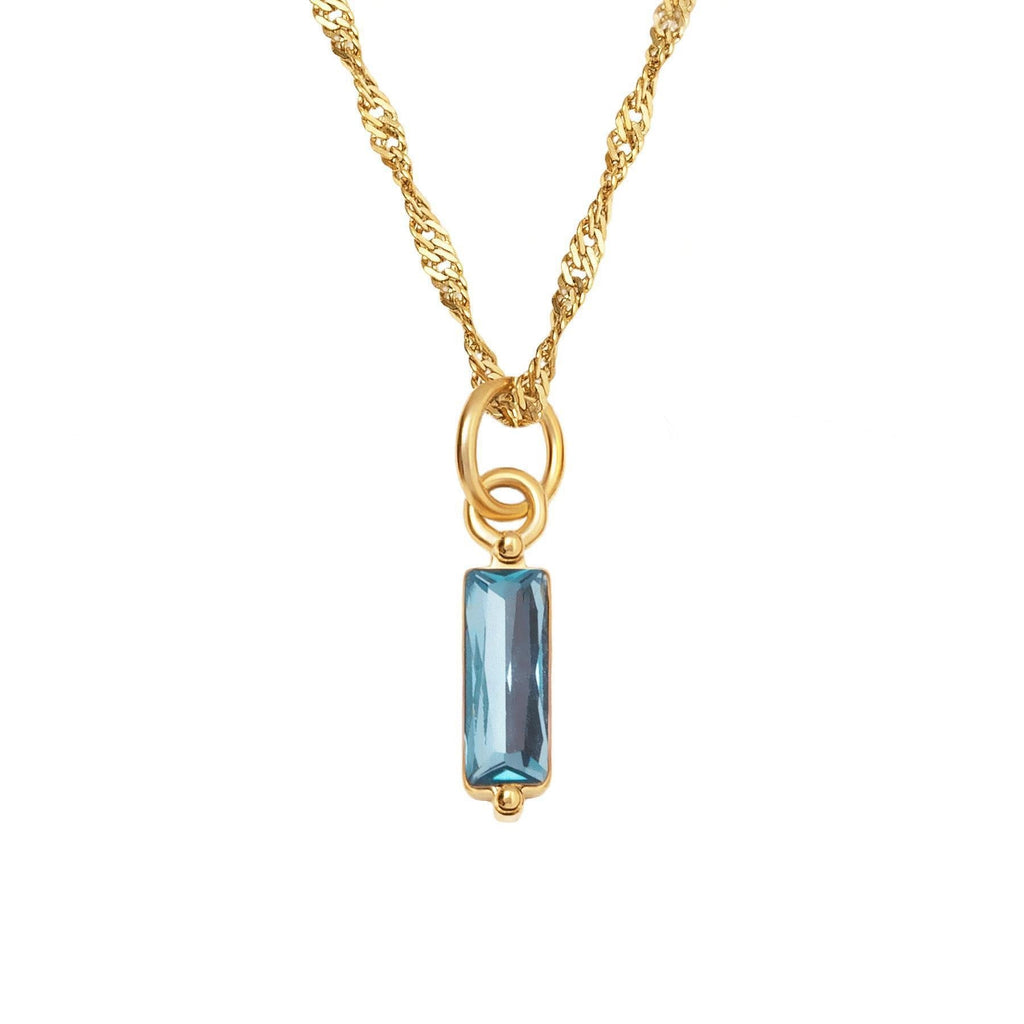 Color Twelve Birthstone Necklace Electroplating Pi-Mart