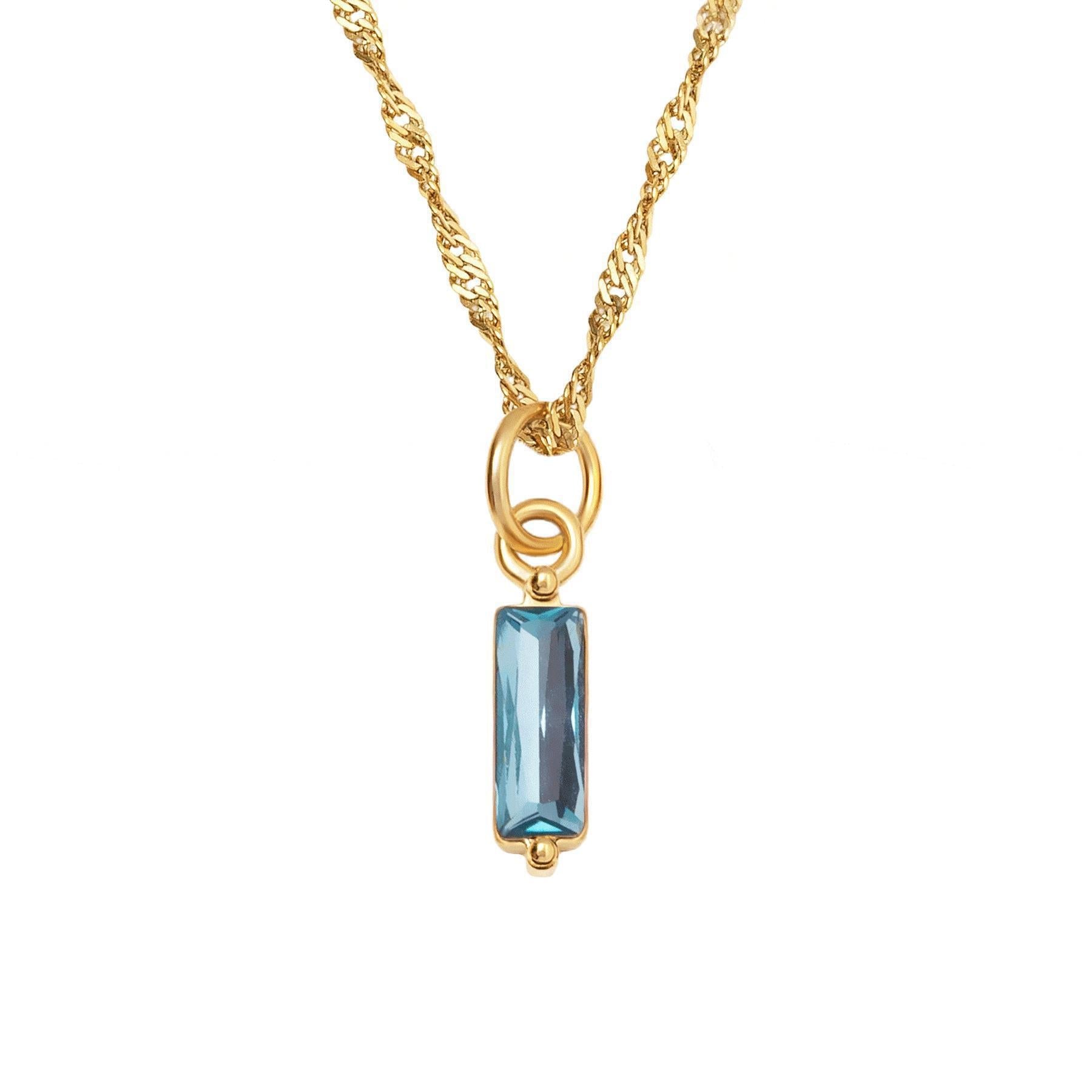 Color Twelve Birthstone Necklace Electroplating Pi-Mart