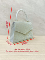 Evening Bag Clutch Purses for Women, Rhinestone silver dinner handbag SHOMICOBOUTIQUE