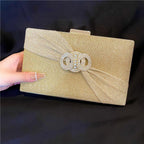 Diamond button-filled square evening clutch bag Diagonal wedding birthday dinner clutch bag - SJB-DIAMOND ELITES