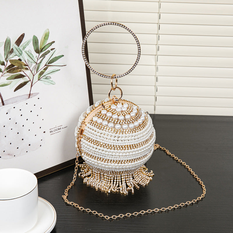 Small Round Bag, Versatile Dress Purse, Spherical Evening Purse, Evening Bags for Women Formal, Prom Bag, Party Purse, Prom Bags Clutch, Wedding Purse - SJB-DIAMOND ELITES