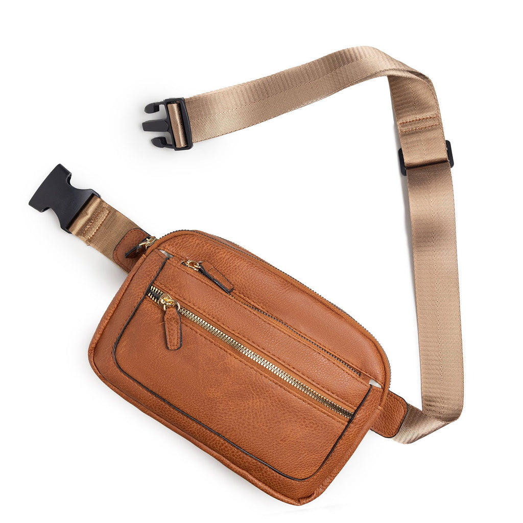 Multifunctional Fashion Fanny Pack – Adjustable Shoulder Strap Travel Breast Bag in Vegan Leather, Ideal Chest Purse for Holiday Sports and Running, Stylish Crossbody Waist Bag for Women - SJB-DIAMOND ELITES