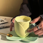 Creative Ceramic Coffee Set Suit Breakfast Milk Cup And Saucer Pi-Mart