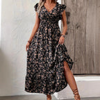Printed French dress floral dress