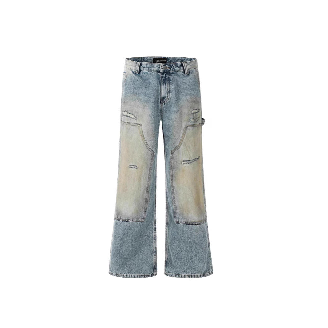 American Style Washed-out Vintage Straight Casual Loose Jeans Lootquake LLC