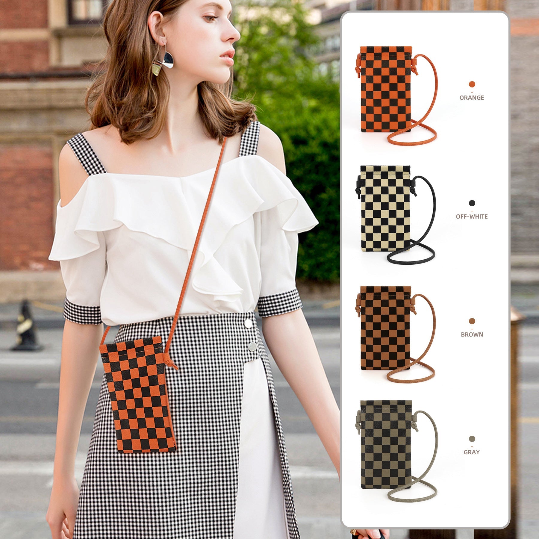 Leather mobile phone bag, mini bag, small satchel for mobile phone, phone purse crossbody - SJB-DIAMOND ELITES