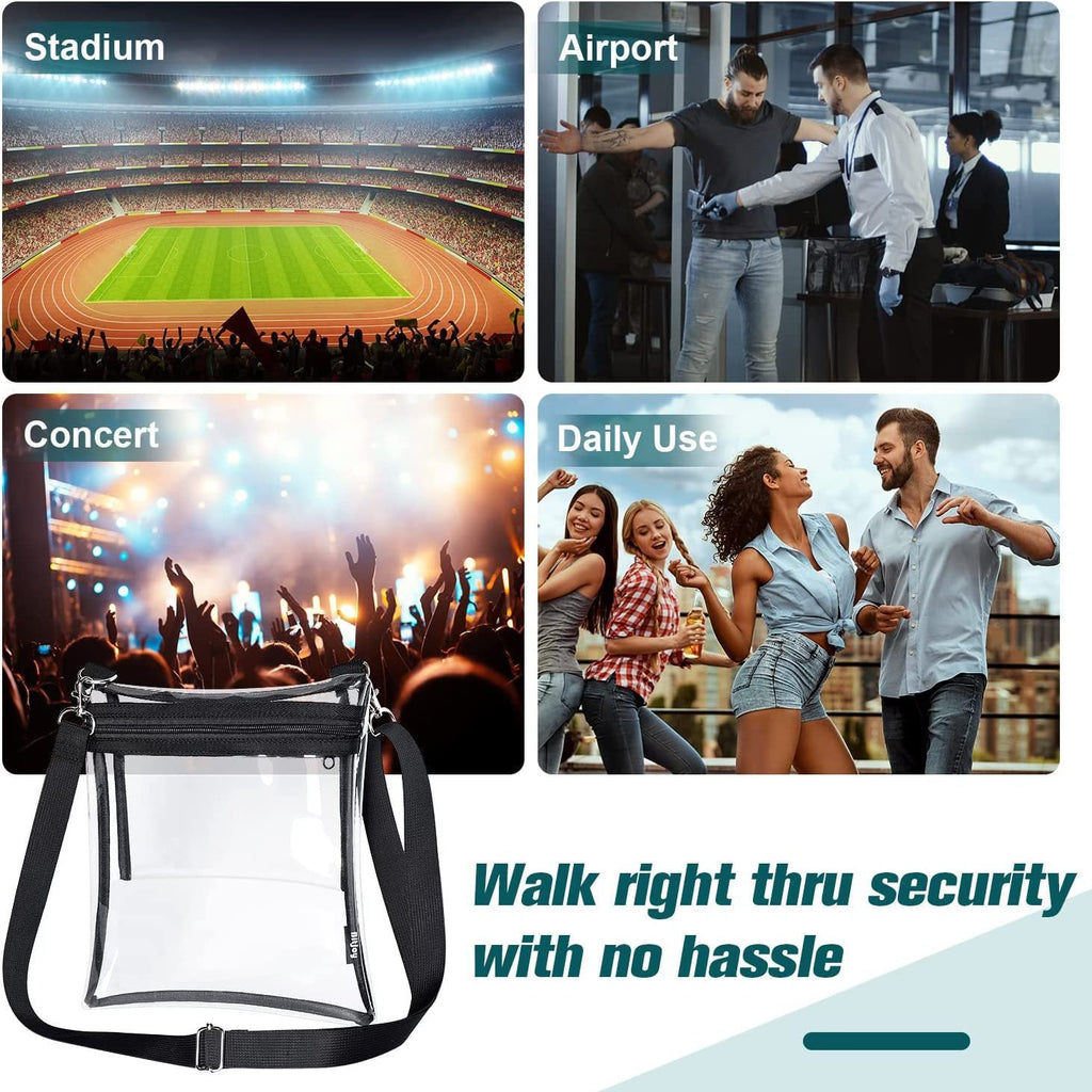 Transparent crossbody bag small, PVC messenger bag shoulder crossbody bag for concert stadium - SJB-DIAMOND ELITES
